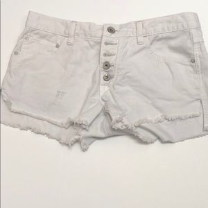 Free People White Denim Shorts